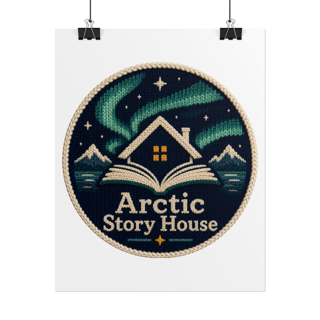 Arctic Story House Poster — Northern Lights Cozy Reading Print