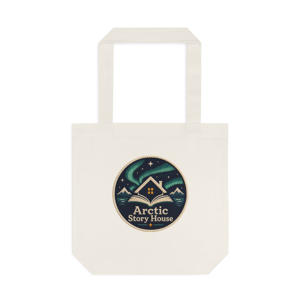 Arctic Story House Tote Bag – Northern Lights Cabin Cotton Shopper