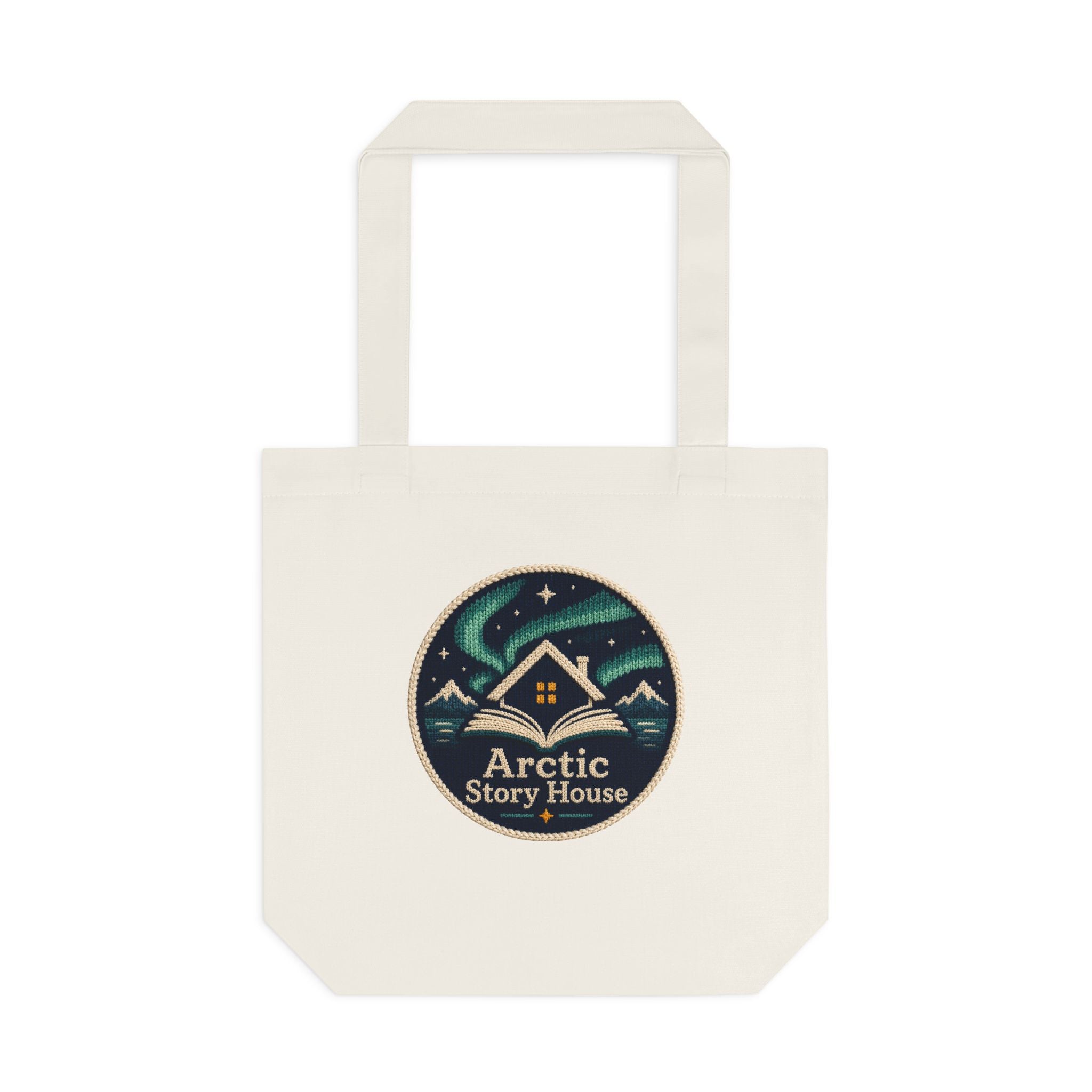 Arctic Story House Tote Bag – Northern Lights Cabin Cotton Shopper