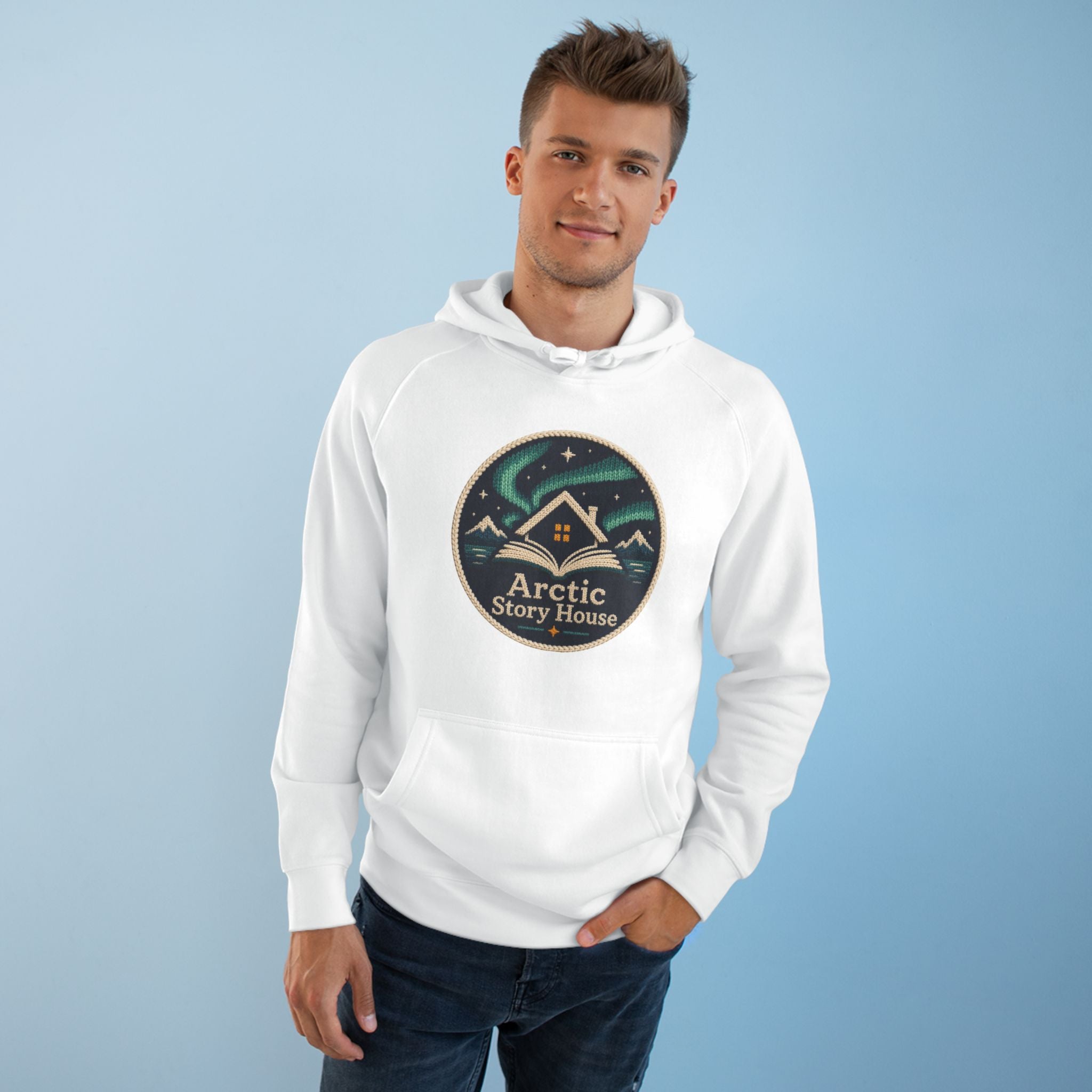 Arctic Story House Hoodie — Northern Lights Mountain Logo