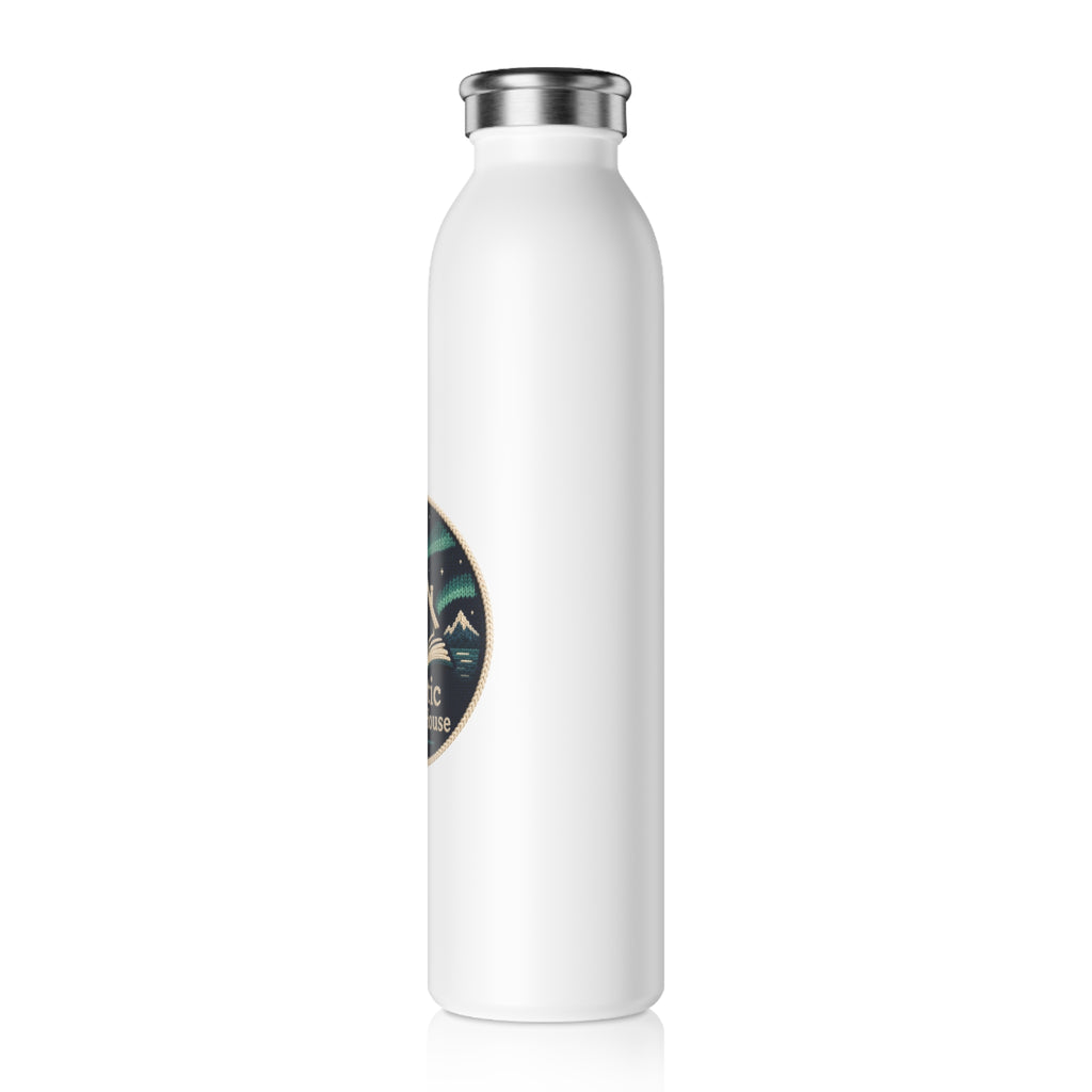 Arctic Story House Slim Water Bottle — Northern Lights Cabin Stainless Flask