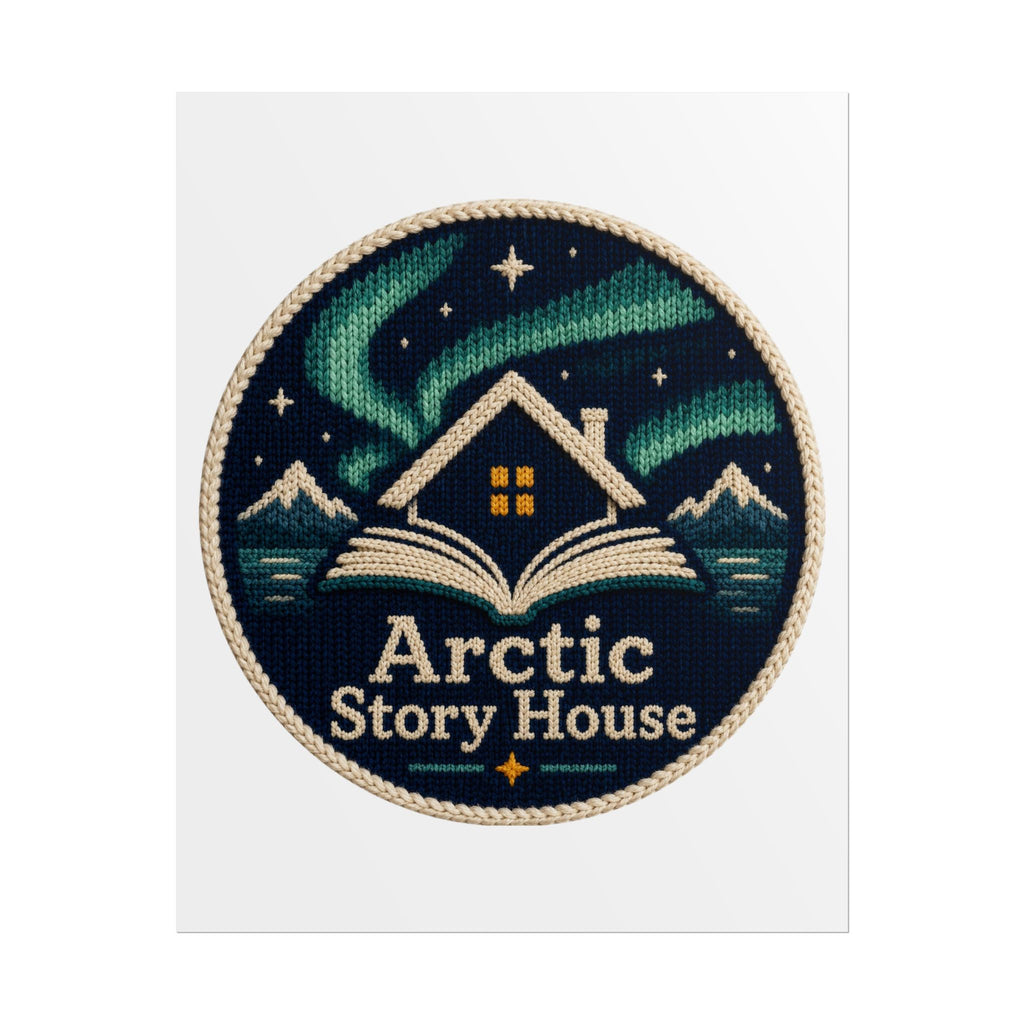 Arctic Story House Poster — Northern Lights Cozy Reading Print