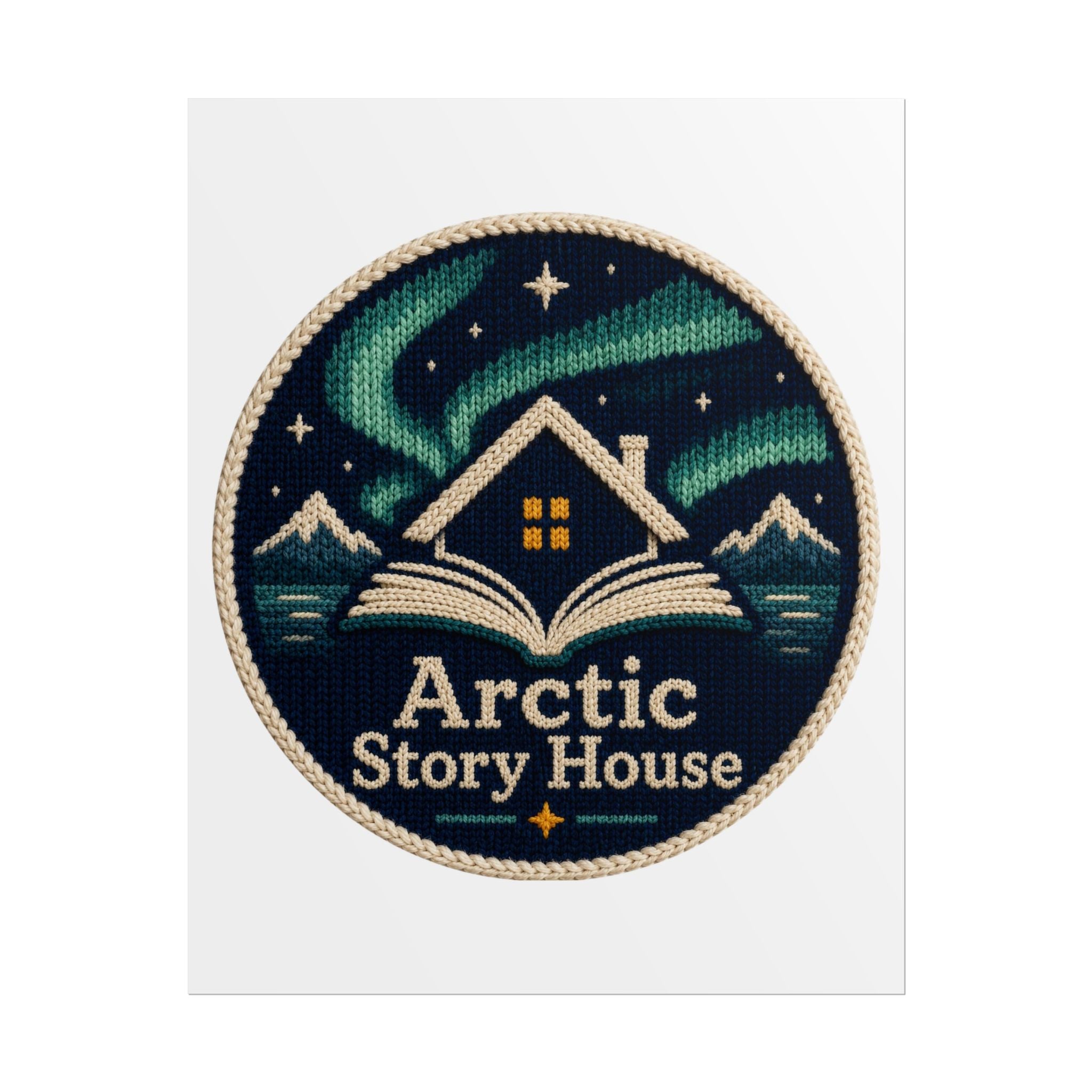 Arctic Story House Poster — Northern Lights Cozy Reading Print