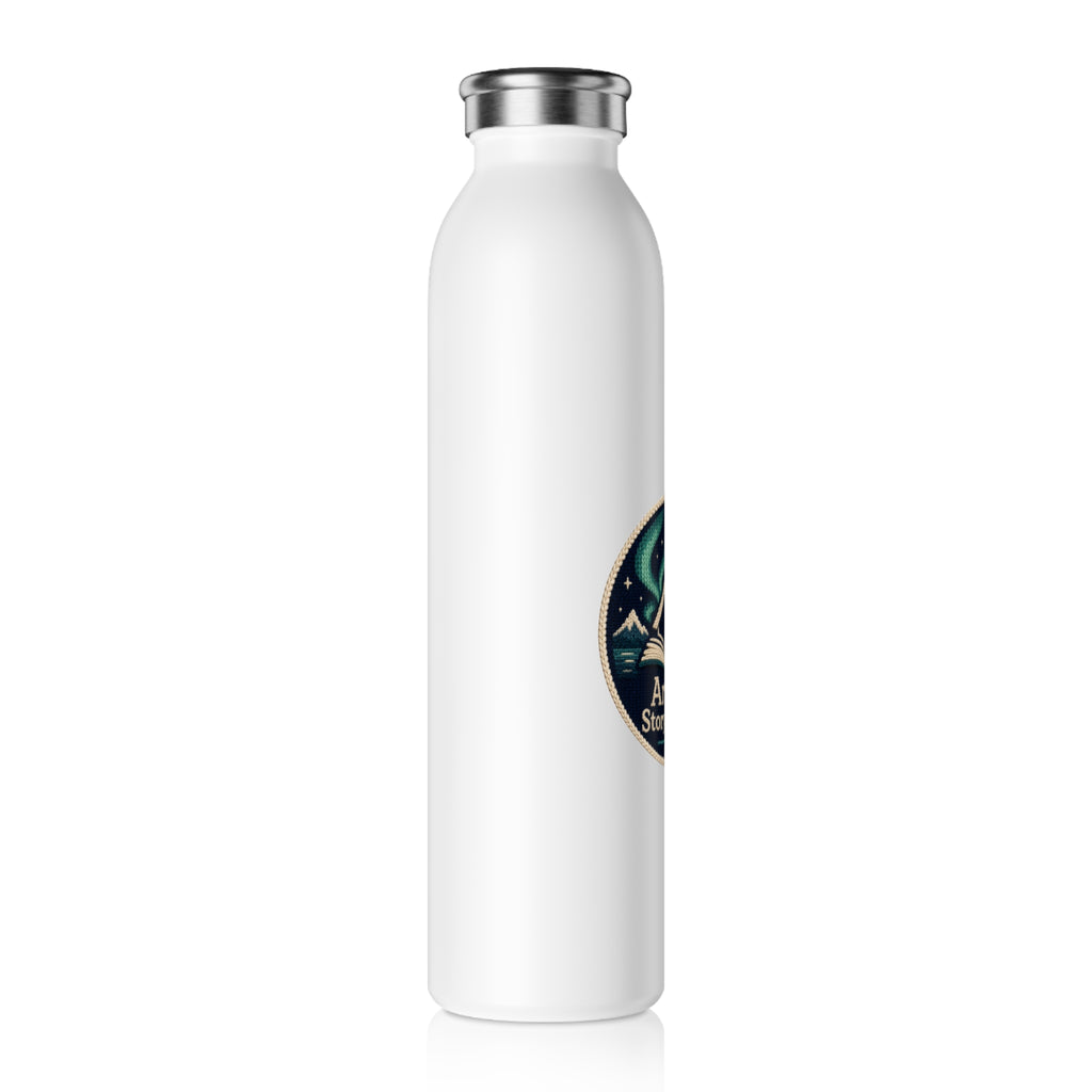Arctic Story House Slim Water Bottle — Northern Lights Cabin Stainless Flask