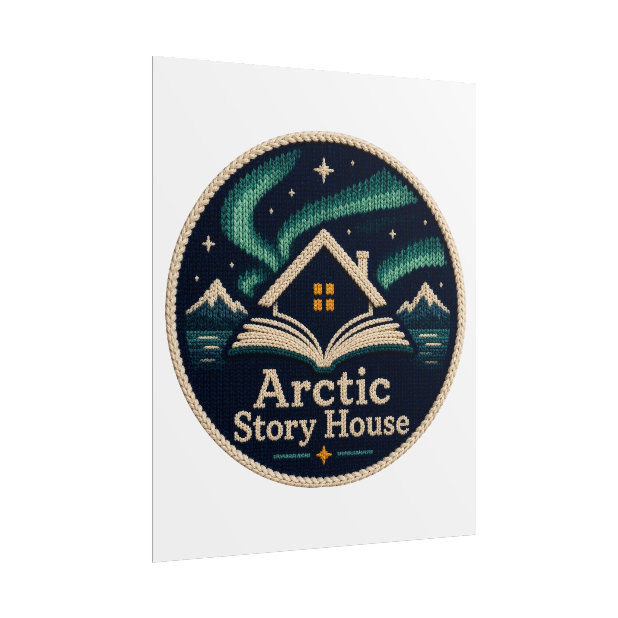 Arctic Story House Poster — Northern Lights Cozy Reading Print