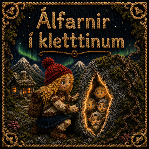 Álfarnir í steininum — illustrated Icelandic folk tale ebook cover, Arctic Story House
