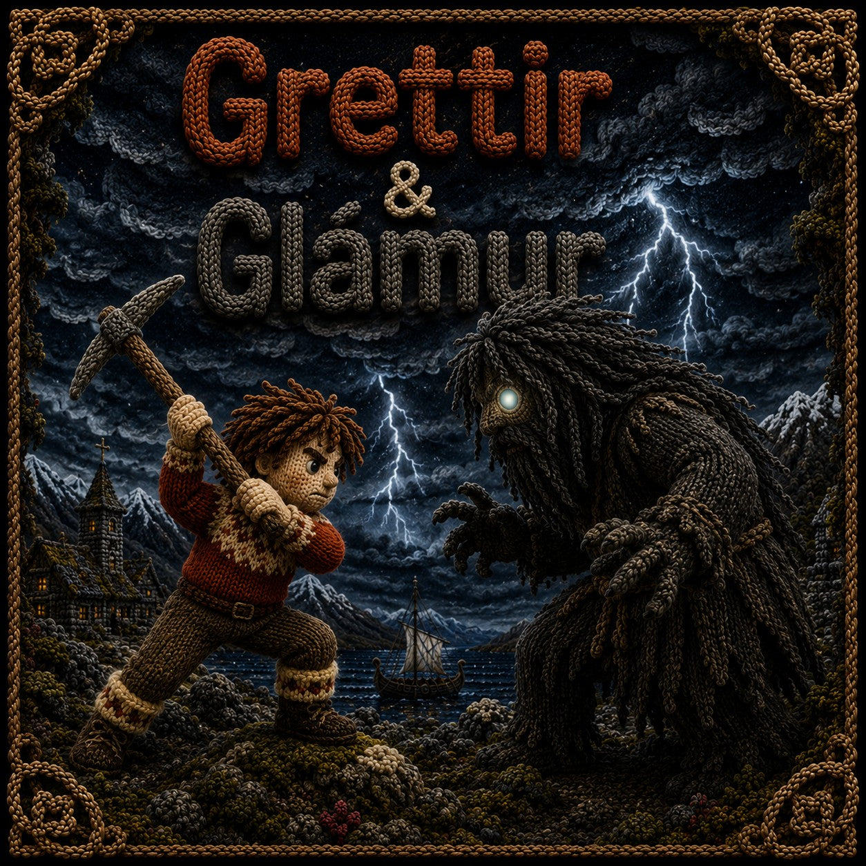 Grettir og Glámur — illustrated Icelandic folk tale ebook cover, Arctic Story House