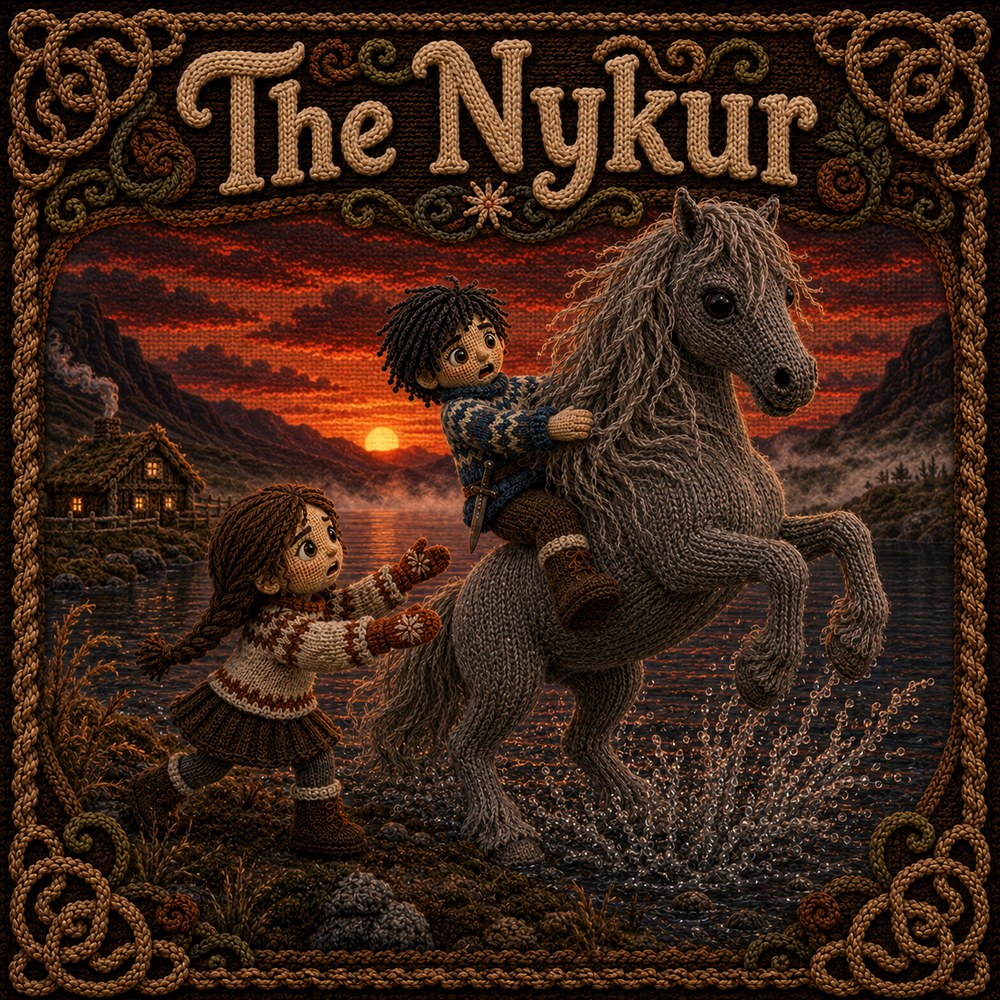 Nykurinn — illustrated Icelandic folk tale ebook cover, Arctic Story House
